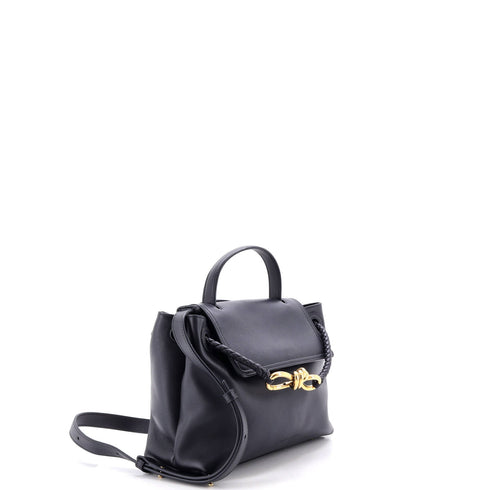 Ciao Ciao Top Handle Bag Leather with Intrecciato Detail Small