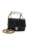 Oval Logo Chain Handle Flap Bag Quilted Lambskin Mini