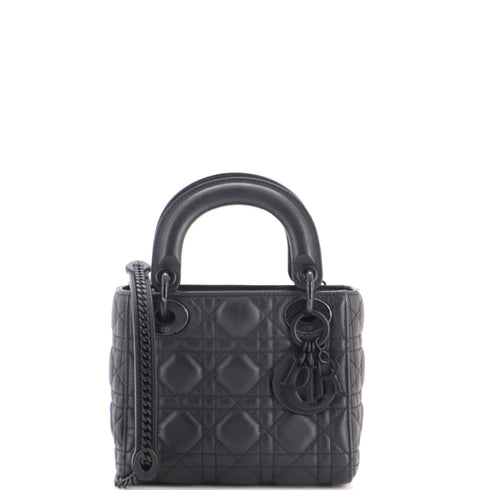 Ultra Matte Lady Dior Chain Bag Cannage Quilt Calfskin Mini