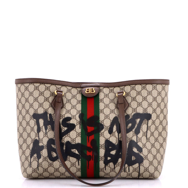 x Gucci The Hacker Project Tote Graffiti BB Coated Canvas Medium