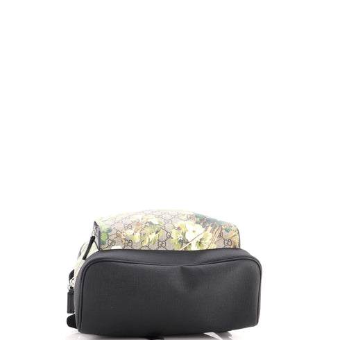 Zip Pocket Backpack Blooms Print GG Coated Canvas Medium