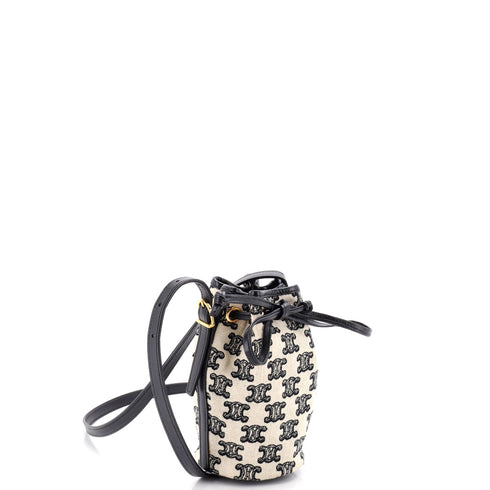 Drawstring Bucket Bag Triomphe Canvas Micro