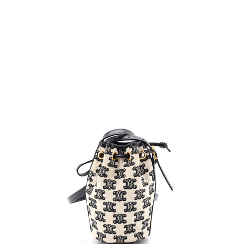 Drawstring Bucket Bag Triomphe Canvas Micro