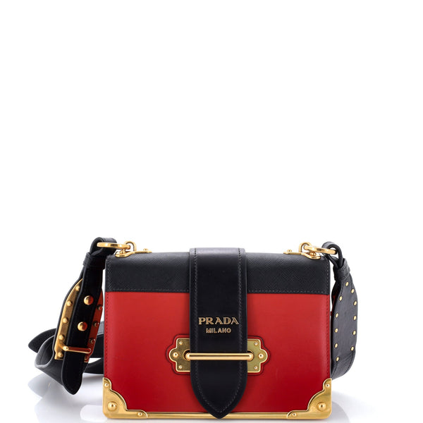 Cahier Crossbody Bag Leather and Saffiano Leather Small