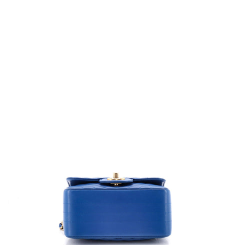 Square Classic Single Flap Bag Chevron Lambskin Mini