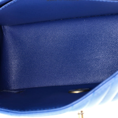 Square Classic Single Flap Bag Chevron Lambskin Mini