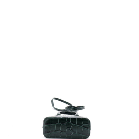 Logo Ville Bag Crocodile Embossed Leather Mini