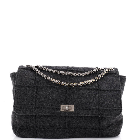 Chocolate Bar Mademoiselle Flap Bag Quilted Wool Jumbo