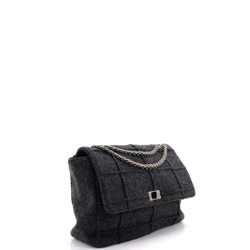 Chocolate Bar Mademoiselle Flap Bag Quilted Wool Jumbo