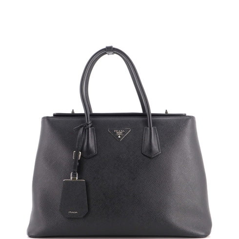 Turnlock Cuir Twin Tote Saffiano Leather Medium
