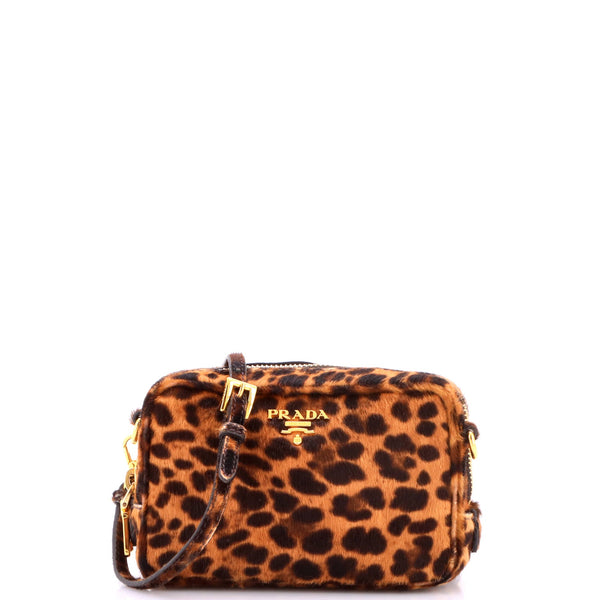 Camera Shoulder Bag Printed Calf Hair Small