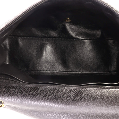 Classic Single Flap Bag Quilted Caviar Maxi