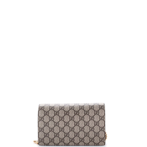 GG Marmont Full Flap Wallet on Chain GG Coated Canvas with Leather