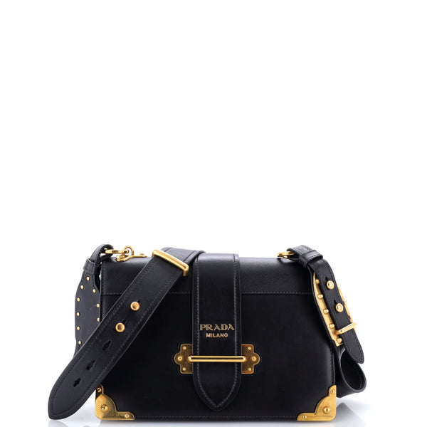 Cahier Crossbody Bag Leather and Saffiano Leather Large