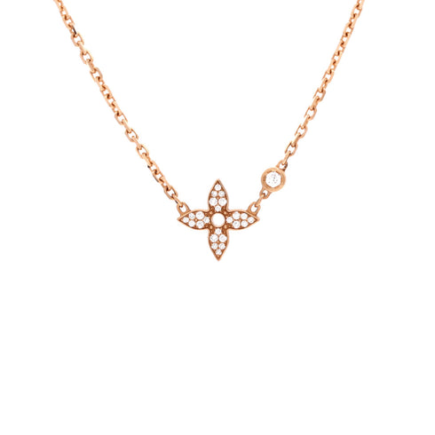 Idylle Blossom Star Pendant Necklace 18K Rose Gold with Diamonds