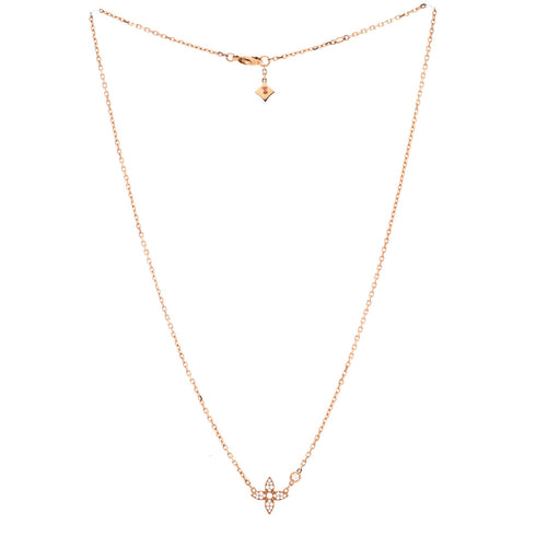 Idylle Blossom Star Pendant Necklace 18K Rose Gold with Diamonds