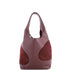 Cut-Out Detailing Hobo Leather with Suede Large