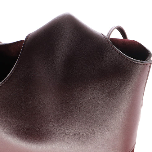 Cut-Out Detailing Hobo Leather with Suede Large