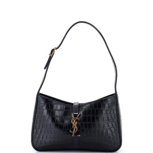 Le 5 a 7 Hobo Crocodile Embossed Leather Small
