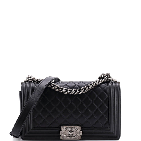 Boy Flap Bag Quilted Lambskin Old Medium