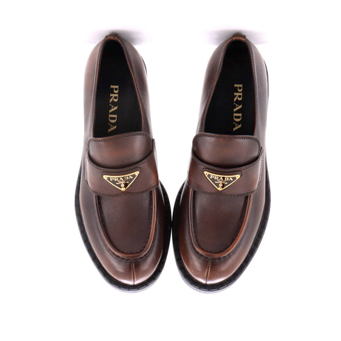 Women's Triangle Logo Loafers Leather