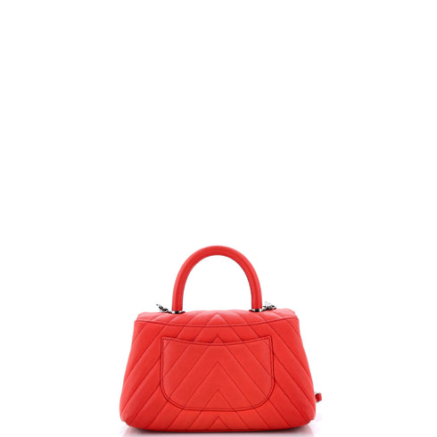 Coco Top Handle Bag Chevron Caviar Mini