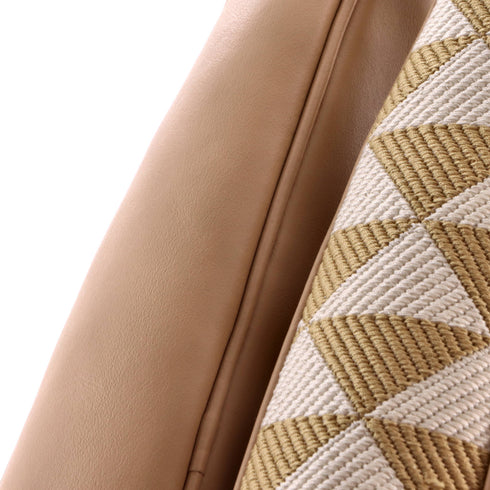 Double Symbole Triangle Bag Leather and Jacquard Mini