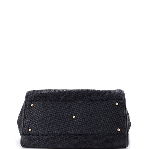 Deauville Tote Straw with Chain Detail Medium