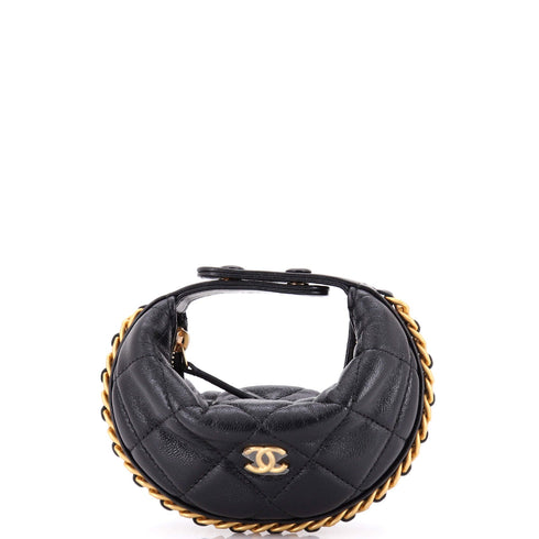 Chain Around Hobo Pouch Quilted Lambskin Extra Mini
