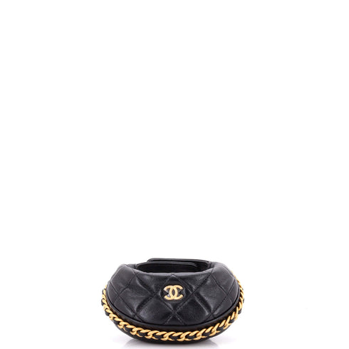Chain Around Hobo Pouch Quilted Lambskin Extra Mini