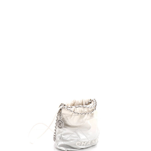 22 Chain Hobo Quilted Metallic Degrade Calfskin Mini
