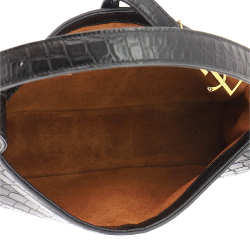 Le 5 a 7 Hobo Crocodile Embossed Leather Small