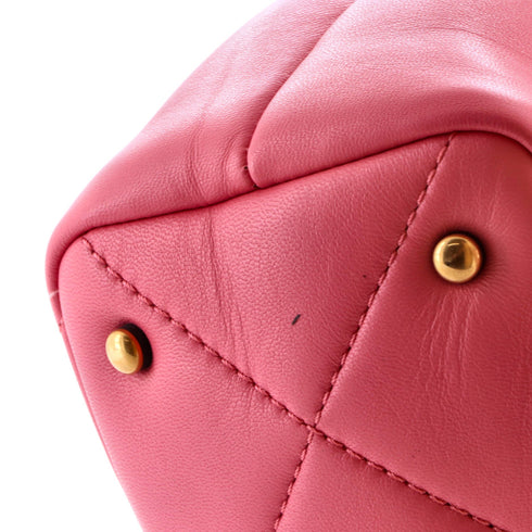 Roman Stud Top Handle Bag Quilted Leather Small