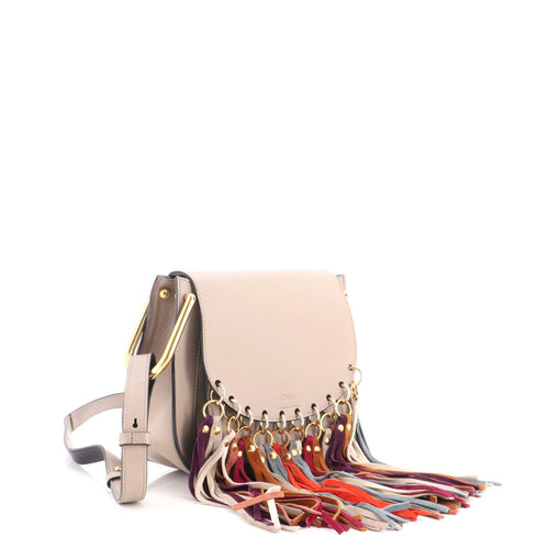 Multicolor Fringe Hudson Bag Leather Small