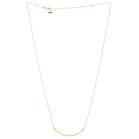 T Smile Pendant Necklace 18K Yellow Gold Small