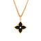 Color Blossom Star Medallion Pendant Necklace 18K Yellow Gold with Onyx and Diamond XL