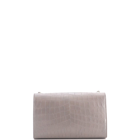 Classic Monogram Tassel Crossbody Bag Crocodile Embossed Leather Medium