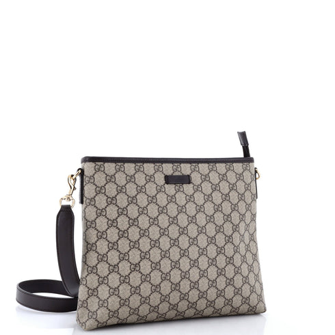 Zip Top Messenger Bag GG Coated Canvas Medium