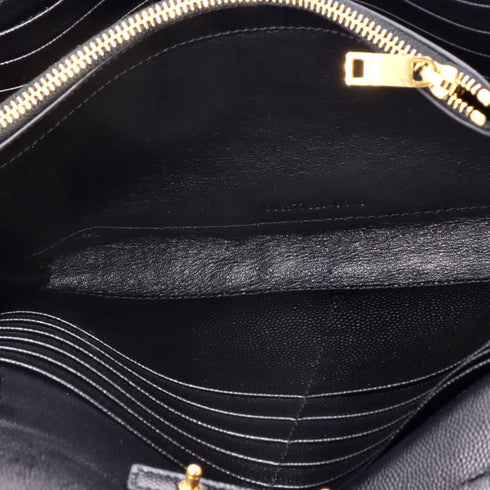 Classic Monogram Wallet on Chain Matelasse Chevron Leather Medium