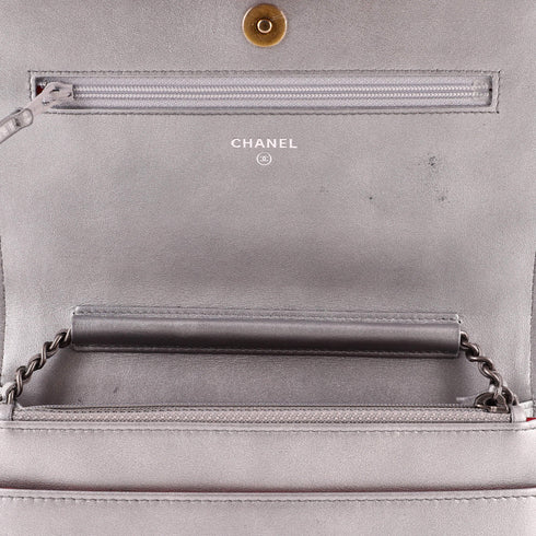 Gabrielle Wallet on Chain Quilted Aged Calfskin