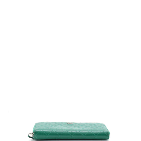 Zip Around Wallet Quilted Lambskin Long