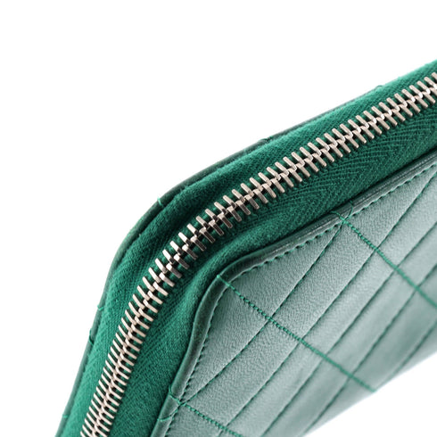 Zip Around Wallet Quilted Lambskin Long