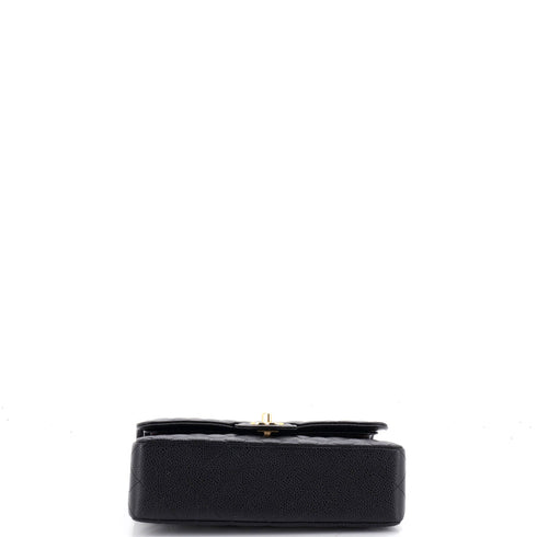 Classic Double Flap Bag Quilted Caviar Small