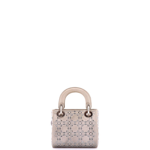 Lady Dior Bag Crystal Embellished Cannage Quilt Satin Mini