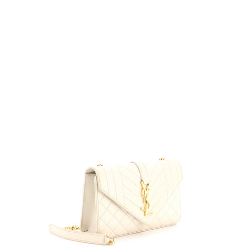 Classic Monogram Envelope Satchel Mixed Matelasse Leather Small