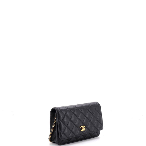 Wallet on Chain Quilted Caviar