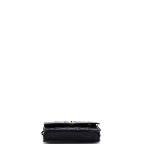 Wallet on Chain Quilted Caviar