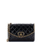 Heart Chain Flap Bag Quilted Patent Small