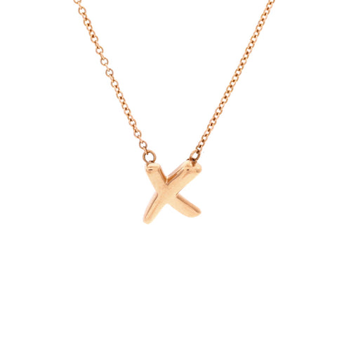 Paloma Picasso Graffiti X Pendant Necklace 18K Rose Gold Small