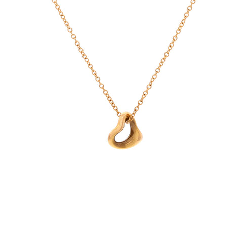 Elsa Peretti Open Heart Pendant Necklace 18K Rose Gold 7mm